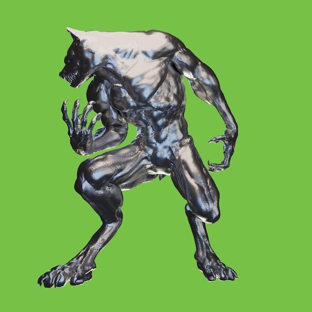 Render 3D objek hi-res humanoid