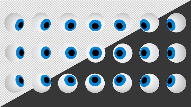 PSD render 3d de ojos azules