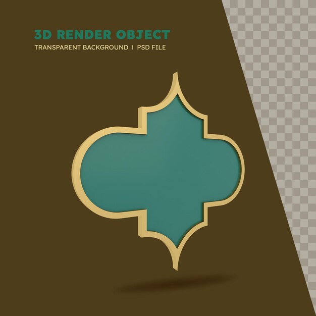 Render 3D de ornamento islámico