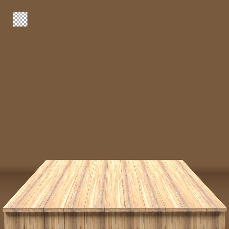 PSD render 3d papan kayu yang indah untuk desain
