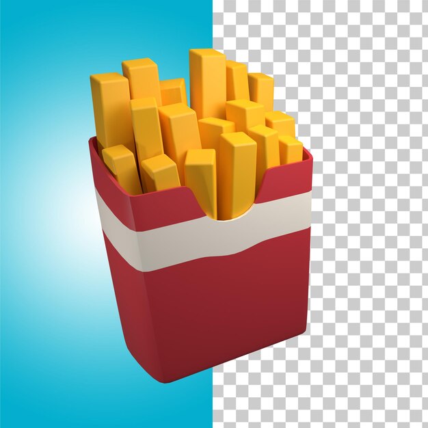 PSD render 3d de papas fritas