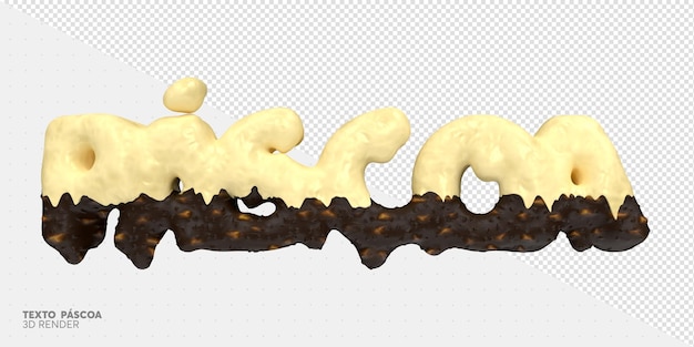 Render 3d de pascua en chocolate brasileño