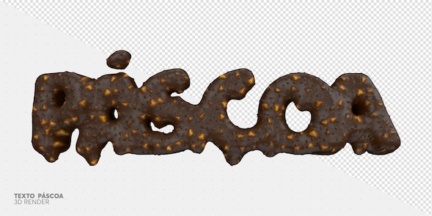 PSD render 3d de pascua en chocolate brasileño