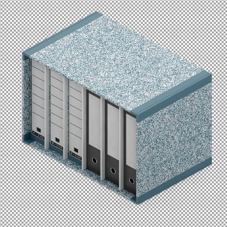 PSD render 3d peralatan kantor isometrik
