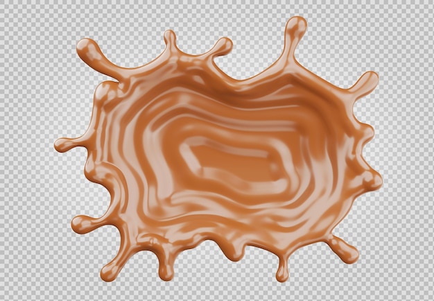 Render 3D percikan cokelat terisolasi dengan jalur kliping