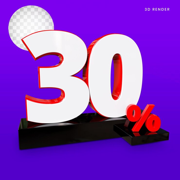 PSD render 3d persentase ps premium