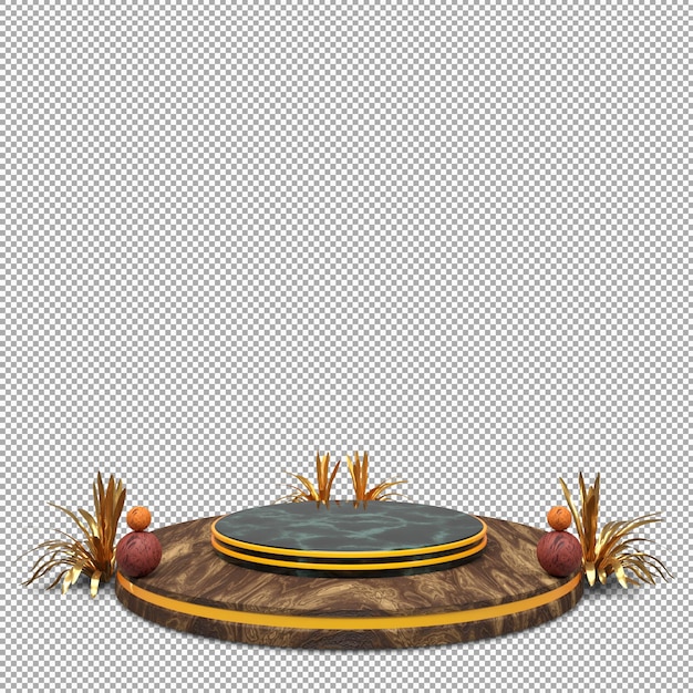 Render 3d de podio con hermoso y elegante aislado