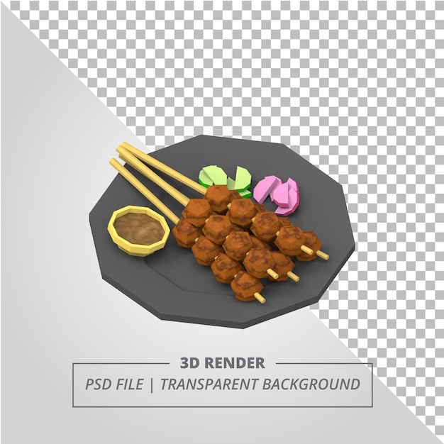 PSD render 3d de poly satay bajo