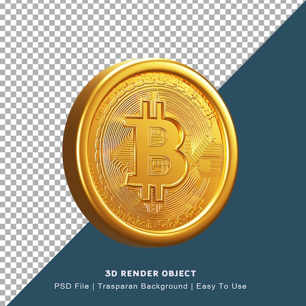 Render 3D poster blockchain cryptocurrency bitcoin