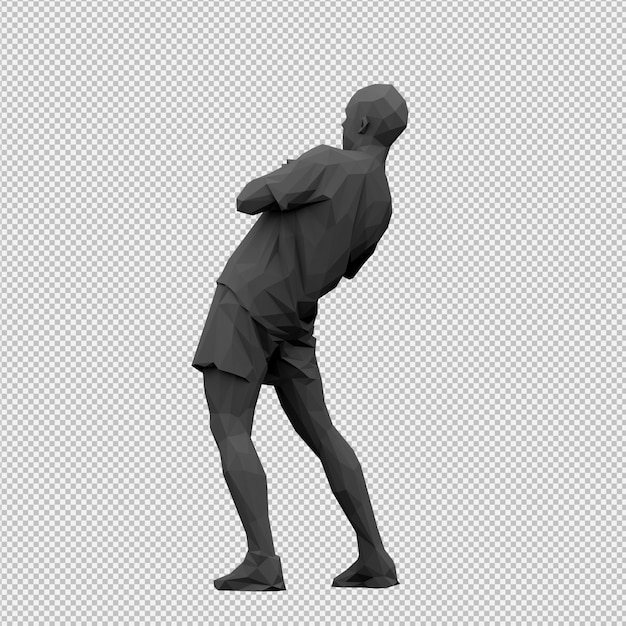 Render 3D pria isometrik