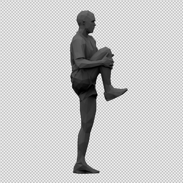 Render 3D pria isometrik