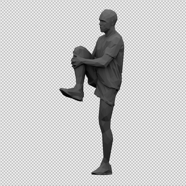 Render 3D pria isometrik