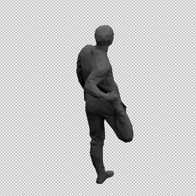 Render 3D pria isometrik