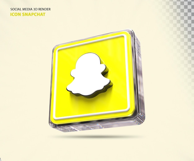 Render 3d de redes sociales del logotipo de snapchat