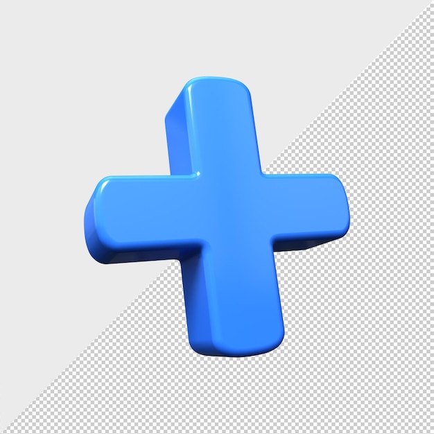 Render 3d de signo más azul