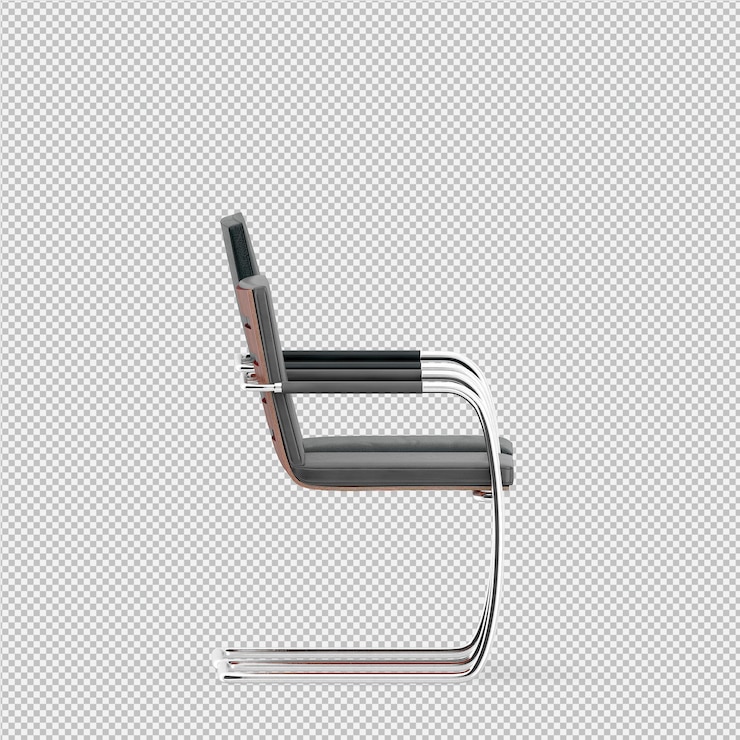 PSD render 3d de silla isometrica
