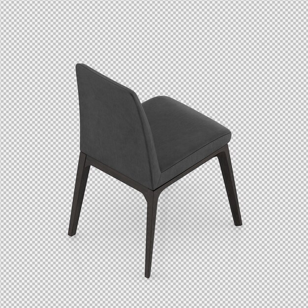 PSD render 3d de silla isometrica