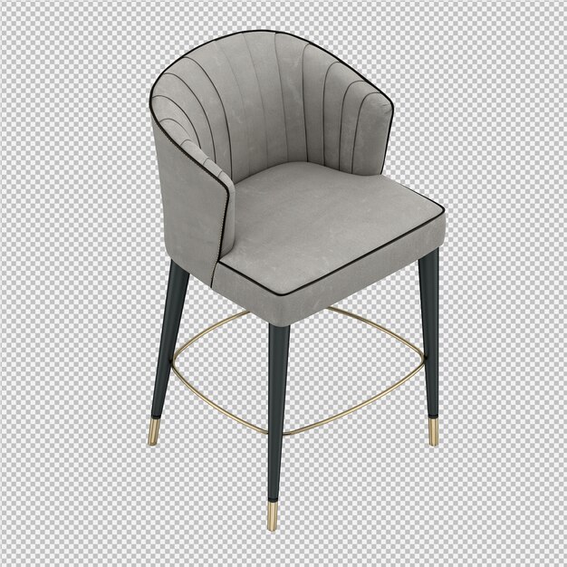 Render 3D de silla isometrica