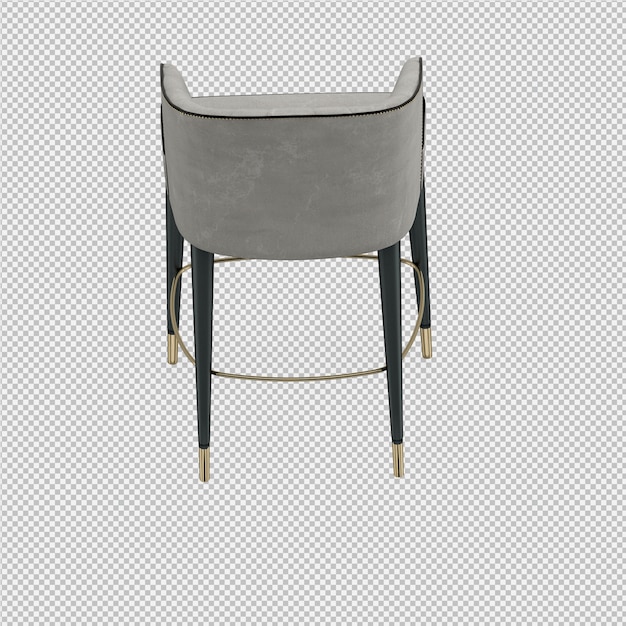 Render 3D de silla isometrica
