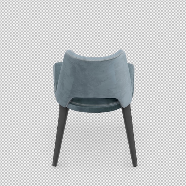 Render 3D de silla isometrica