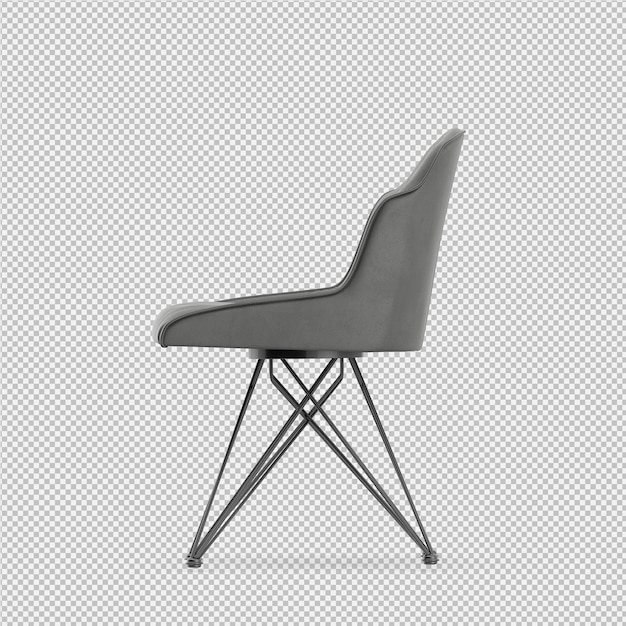 Render 3D de silla isometrica