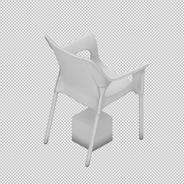 Render 3d de silla isometrica