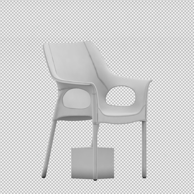 PSD render 3d de silla isometrica