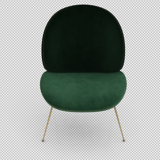 Render 3D de silla isometrica