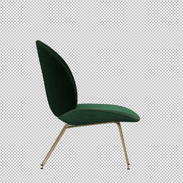 PSD render 3d de silla isometrica