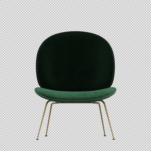 Render 3D de silla isometrica