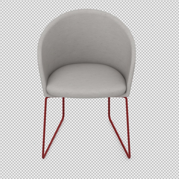 PSD render 3d de silla isometrica