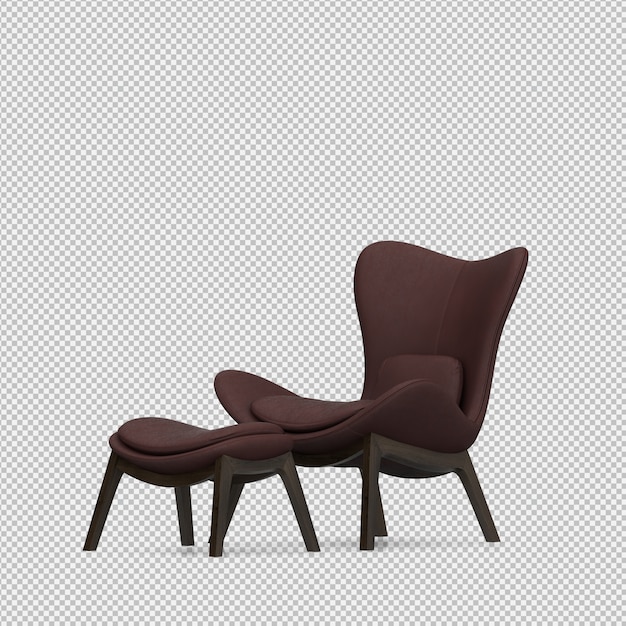 Render 3D de silla isometrica
