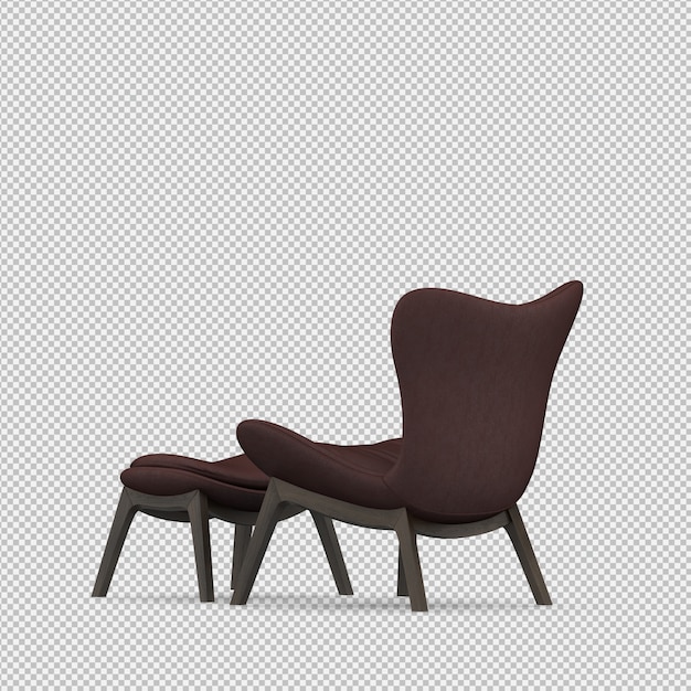 Render 3D de silla isometrica
