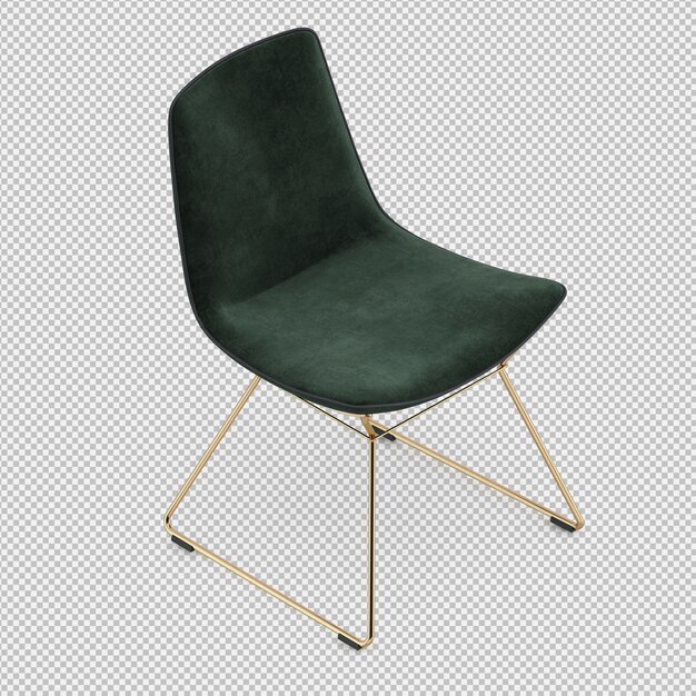 Render 3D de silla isometrica