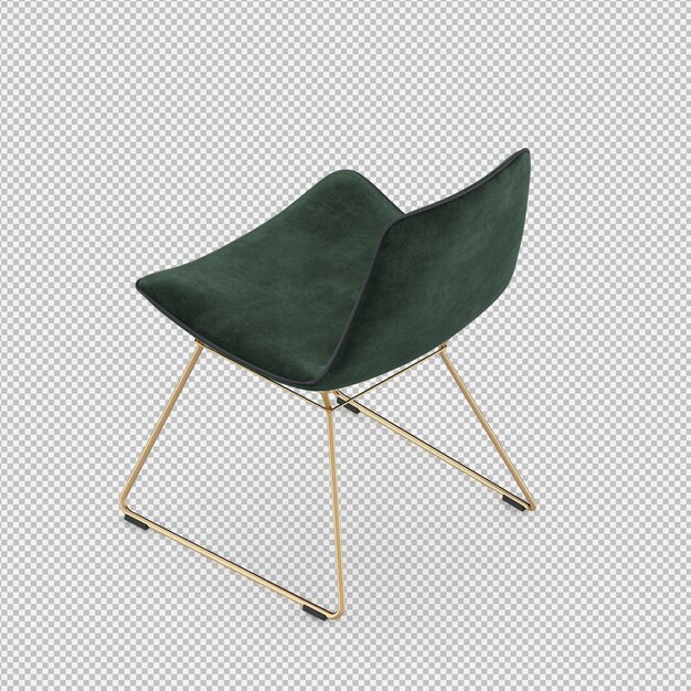 Render 3D de silla isometrica