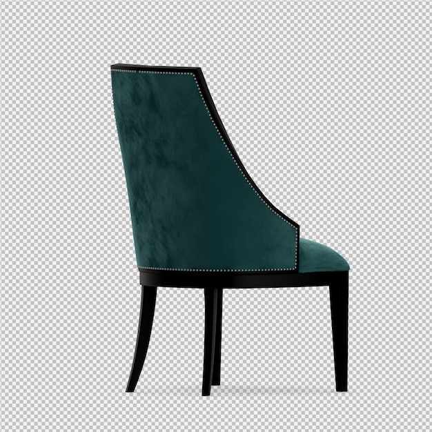 Render 3D de silla isometrica