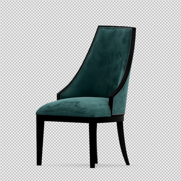 Render 3D de silla isometrica