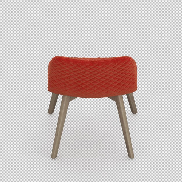 Render 3d de silla isometrica