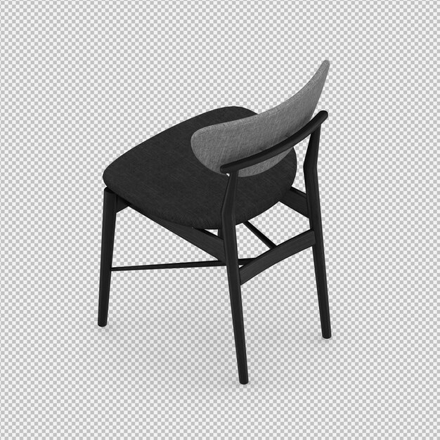 Render 3D de silla isometrica