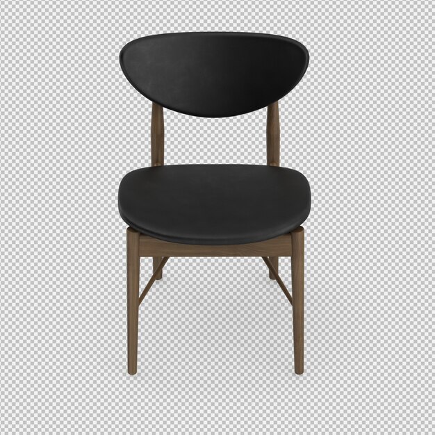 PSD render 3d de silla isometrica