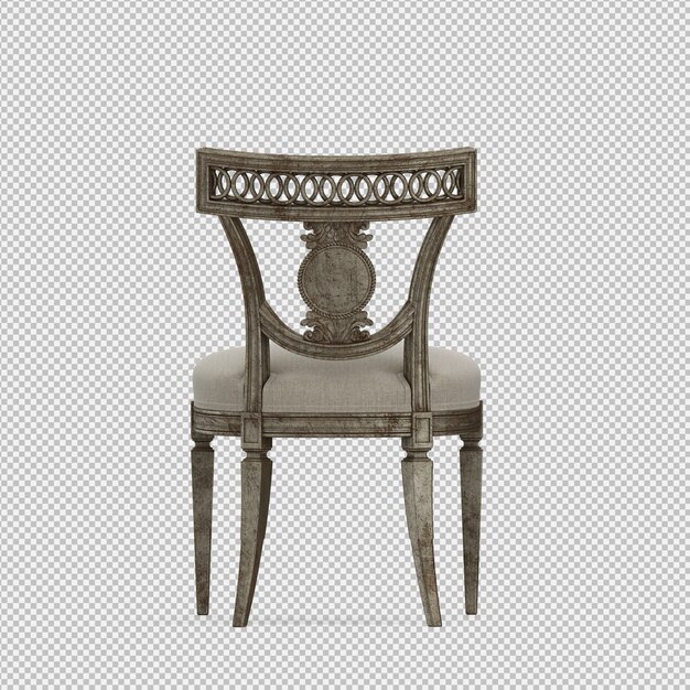 Render 3D de silla isometrica