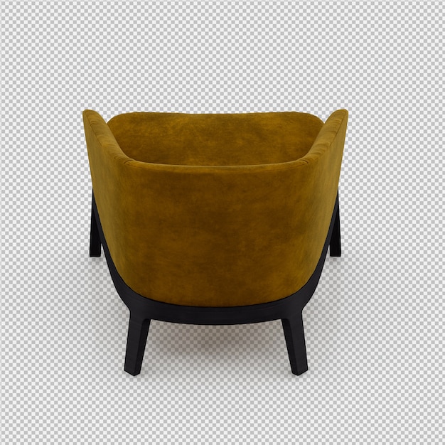 Render 3d de sillón isométrico