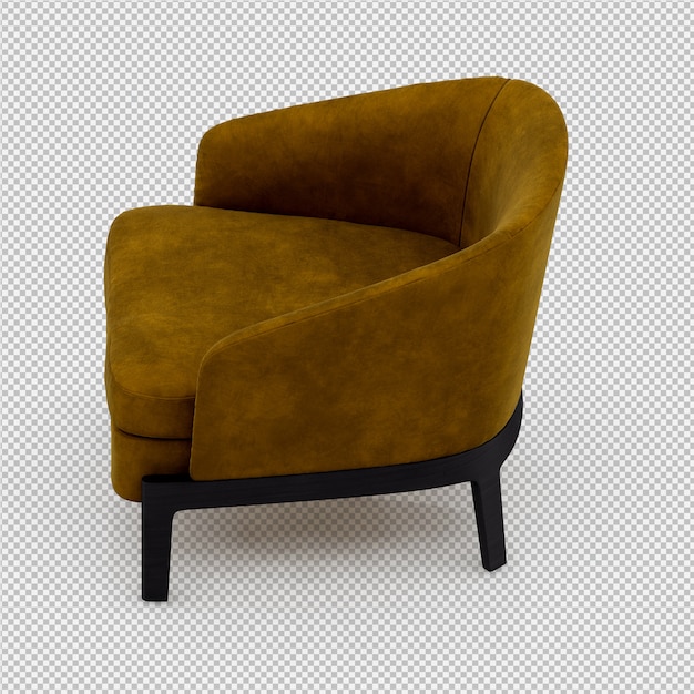 Render 3D de sillón isométrico