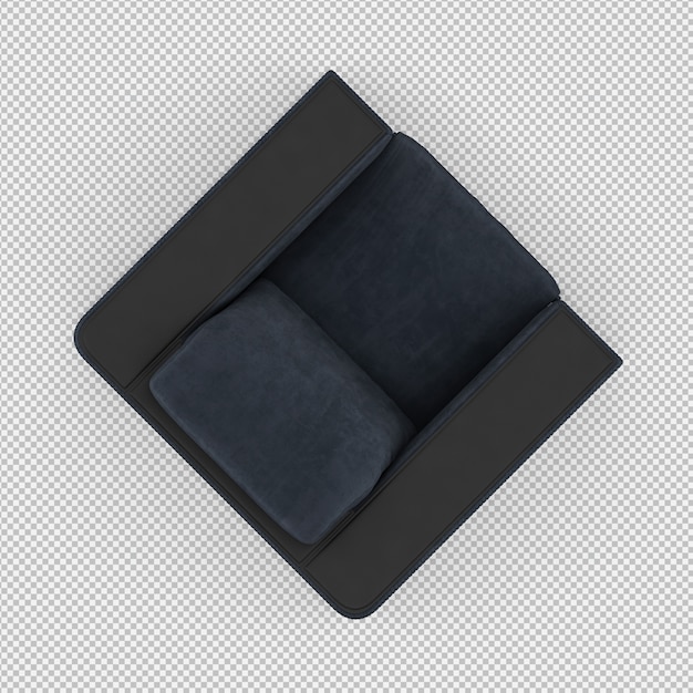 Render 3D de sillón isométrico