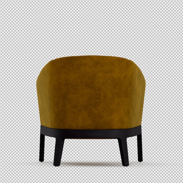 PSD render 3d de sillón isométrico