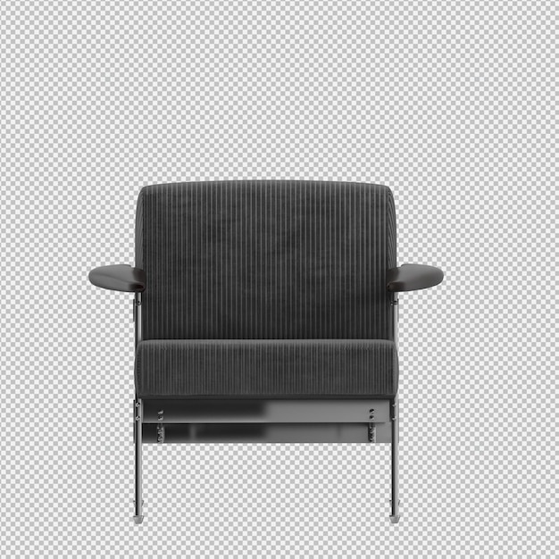 Render 3D de sillón isométrico