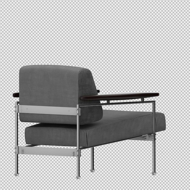 Render 3d de sillón isométrico