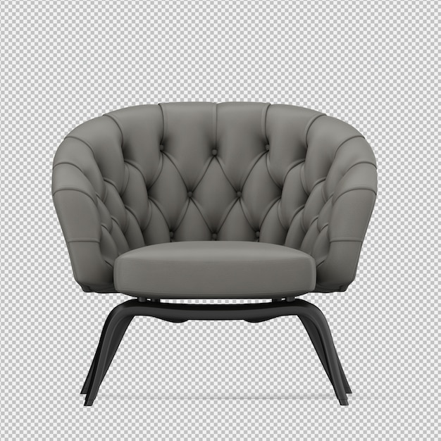 PSD render 3d de sillón isométrico