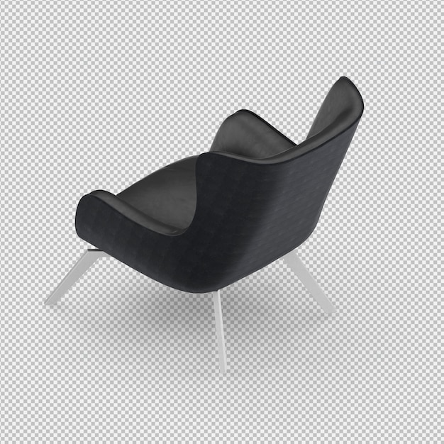 Render 3D de sillón isométrico