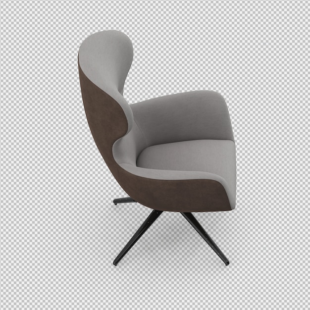 Render 3D de sillón isométrico